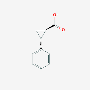 molecular formula C10H9O2- B8623779 trans-2-Phenylcyclopropanecarboxylate 