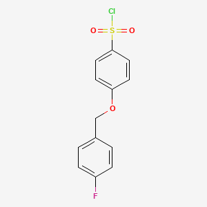 molecular formula C13H10ClFO3S B8623875 4-[(4-Fluorophenyl)methoxy]benzene-1-sulfonyl chloride CAS No. 210755-57-0