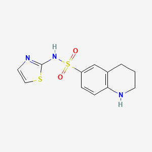 molecular formula C12H13N3O2S2 B8624007 1,2,3,4-Tetrahydroquinoline-6-sulfonic acid thiazol-2-ylamide 