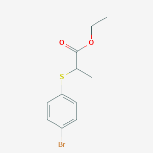 molecular formula C11H13BrO2S B8624016 Ethyl (+/-)-2-(p-bromophenylthio)-propionate 