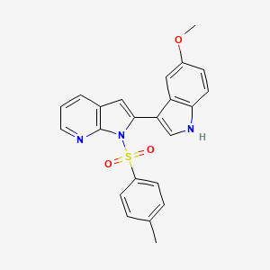 molecular formula C23H19N3O3S B8624050 2-(5-methoxy-1H-indol-3-yl)-1-tosyl-1H-pyrrolo[2,3-b]pyridine 