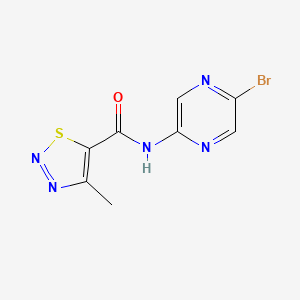 molecular formula C8H6BrN5OS B8624056 N-(5-Bromopyrazin-2-yl)-4-methyl-1,2,3-thiadiazole-5-carboxamide 
