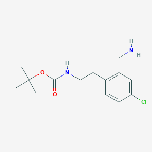 molecular formula C14H21ClN2O2 B8624136 2-(2-(Tert-butoxycarbonylamino)ethyl)-5-chlorobenzyl amine 