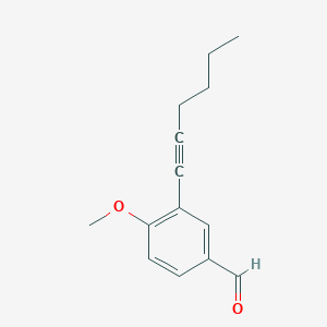 molecular formula C14H16O2 B8624319 3-Hex-1-ynyl-4-methoxybenzaldehyde 