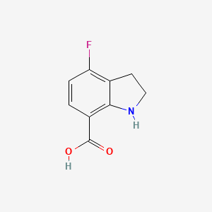 molecular formula C9H8FNO2 B8624332 4-fluoro-2,3-dihydro-1H-indole-7-carboxylic acid 