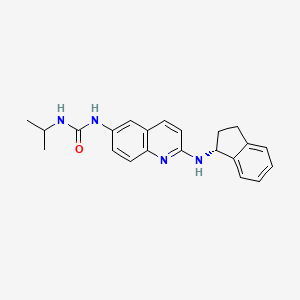 molecular formula C22H24N4O B8624336 1-(2-{[(1R)-2,3-dihydro-1H-inden-1-yl]amino}quinolin-6-yl)-3-(propan-2-yl)urea 