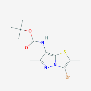 tert-butyl N-(3-bromo-2,6-dimethylpyrazolo[5,1-b][1,3]thiazol-7-yl)carbamate