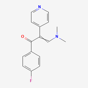molecular formula C16H15FN2O B8624456 3-(Dimethylamino)-1-(4-fluorophenyl)-2-(pyridin-4-yl)prop-2-en-1-one CAS No. 148671-39-0