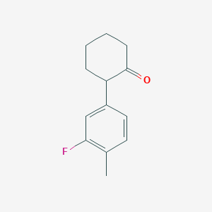 molecular formula C13H15FO B8624468 2-(3-Fluoro-4-methylphenyl)cyclohexan-1-one 