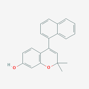molecular formula C21H18O2 B8624527 2,2-Dimethyl-4-(naphthalen-1-yl)-2H-1-benzopyran-7-ol CAS No. 62071-65-2