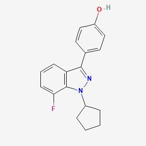 molecular formula C18H17FN2O B8624625 4-(1-cyclopentyl-7-fluoro-1H-indazol-3-yl)phenol CAS No. 680611-78-3