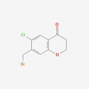 molecular formula C10H8BrClO2 B8624645 7-Bromomethyl-6-chlorochroman-4-one 