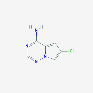 molecular formula C6H5ClN4 B8624692 6-Chloropyrrolo[2,1-f][1,2,4]triazin-4-amine 