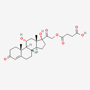 molecular formula C25H34O8 B8624754 21-(3-Carboxy-1-oxopropoxy)-17alpha-hydroxy-11alpha-hydroxypregna-4-ene-3,20-dione 