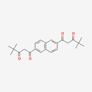 molecular formula C24H28O4 B8624807 2,6-Bis(4,4-dimethyl-3-oxopentanoyl)-naphthalene CAS No. 135099-99-9