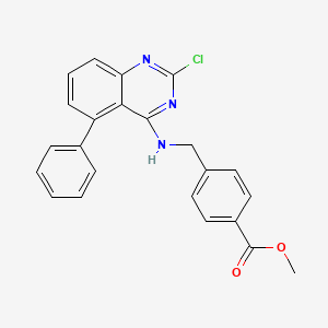 molecular formula C23H18ClN3O2 B8624848 Methyl 4-((2-chloro-5-phenylquinazolin-4-ylamino)methyl)benzoate 