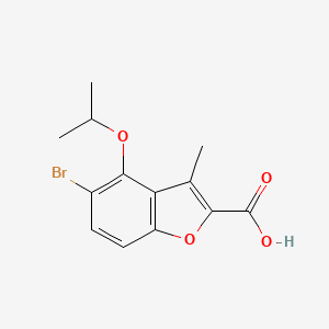 molecular formula C13H13BrO4 B8624935 5-Bromo-4-isopropoxy-3-methyl-benzofuran-2-carboxylic acid 
