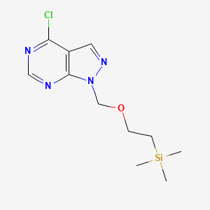 molecular formula C11H17ClN4OSi B8624960 4-chloro-1-((2-(trimethylsilyl)ethoxy)methyl)-1H-pyrazolo[3,4-d]pyrimidine 