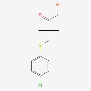 molecular formula C12H14BrClOS B8624966 1-Bromo-4-[(4-chlorophenyl)sulfanyl]-3,3-dimethylbutan-2-one CAS No. 81058-89-1