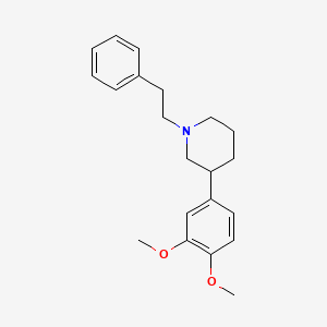 molecular formula C21H27NO2 B8624967 3-(3,4-Dimethoxyphenyl)-1-(2-phenylethyl)piperidine CAS No. 62033-63-0