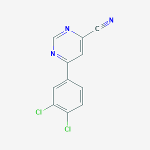molecular formula C11H5Cl2N3 B8624986 6-(3,4-Dichlorophenyl)pyrimidine-4-carbonitrile 