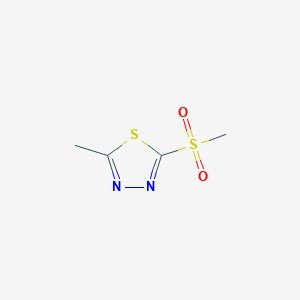 molecular formula C4H6N2O2S2 B8625069 2-Methyl-5-methylsulphonyl-1,3,4-thiadiazole 