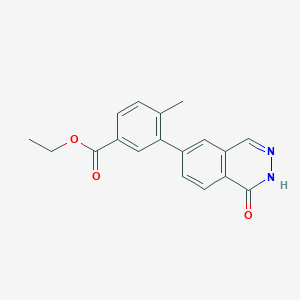 molecular formula C18H16N2O3 B8625083 Ethyl 3-(1-hydroxyphthalazin-6-yl)-4-methylbenzoate 