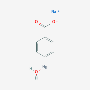 molecular formula C7H5HgNaO3 B086251 Mercurate(1-), (4-carboxylatophenyl)hydroxy-, sodium CAS No. 138-85-2