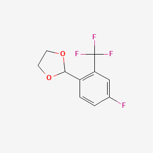 molecular formula C10H8F4O2 B8625134 2-(4-Fluoro-2-(trifluoromethyl)phenyl)-1,3-dioxolane 