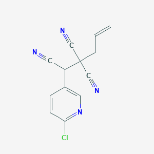 molecular formula C13H9ClN4 B8625155 1-(6-Chloropyridin-3-yl)pent-4-ene-1,2,2-tricarbonitrile CAS No. 647839-37-0