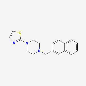 molecular formula C18H19N3S B8625336 1-[(Naphthalen-2-yl)methyl]-4-(1,3-thiazol-2-yl)piperazine CAS No. 64965-92-0