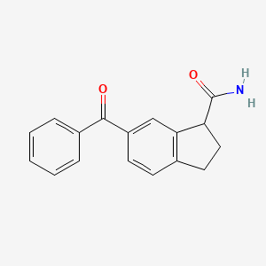 molecular formula C17H15NO2 B8625501 6-Benzoyl-2,3-dihydro-1H-indene-1-carboxamide CAS No. 61346-58-5