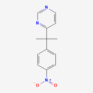 molecular formula C13H13N3O2 B8625637 4-[1-Methyl-1-(4-nitro-phenyl)-ethyl]-pyrimidine 