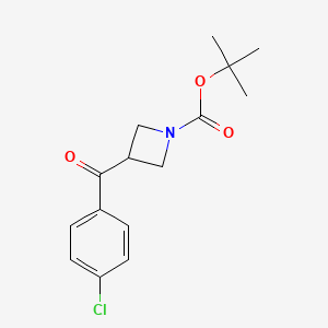 molecular formula C15H18ClNO3 B8625716 tert-Butyl 3-(4-chlorobenzoyl)azetidine-1-carboxylate CAS No. 606129-45-7