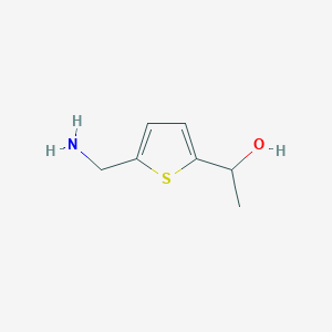 molecular formula C7H11NOS B8625728 (+/-)-1-[5-Aminomethyl-thiophen-2-yl]-ethanol 