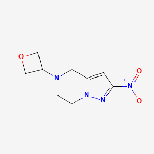 molecular formula C9H12N4O3 B8625772 2-Nitro-5-(oxetan-3-yl)-4,5,6,7-tetrahydropyrazolo[1,5-a]pyrazine 