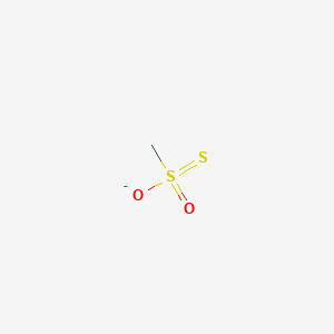 molecular formula CH3O2S2- B8625925 Methyl-oxido-oxo-sulfanylidene-lambda6-sulfane 