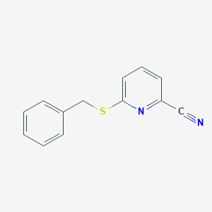 molecular formula C13H10N2S B8625945 6-(Benzylthio)picolinonitrile 