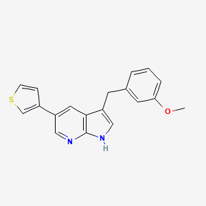 molecular formula C19H16N2OS B8625963 3-(3-Methoxy-benzyl)-5-thiophen-3-yl-pyrrolo[2,3-b]pyridine CAS No. 858116-60-6