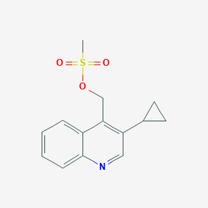 molecular formula C14H15NO3S B8626223 (3-Cyclopropylquinolin-4-yl)methyl methanesulfonate 