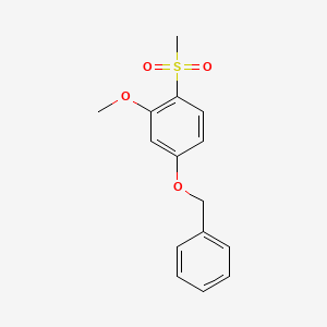 molecular formula C15H16O4S B8626307 4-(Benzyloxy)-1-(methanesulfonyl)-2-methoxybenzene CAS No. 648905-02-6