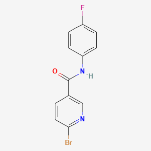 molecular formula C12H8BrFN2O B8626322 6-Bromo-N-(4-Fluorophenyl)Nicotinamide 
