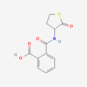 molecular formula C12H11NO4S B8626348 (+-)-2-(((2-Oxotetrahydro-3-thienyl)amino)carbonyl)benzoic acid CAS No. 105441-18-7