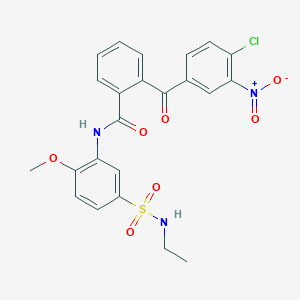 molecular formula C23H20ClN3O7S B8626361 2-(4-chloro-3-nitrobenzoyl)-N-[5-[(ethylamino)sulfonyl]-2-methoxyphenyl]-benzamide 