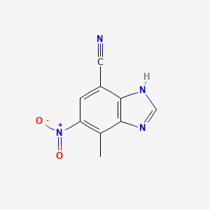 molecular formula C9H6N4O2 B8626374 7-Cyano-4-methyl-5-nitrobenzimidazole 