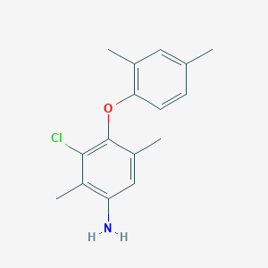 molecular formula C16H18ClNO B8626384 3-Chloro-4-(2,4-dimethylphenoxy)-2,5-dimethylaniline CAS No. 89749-37-1