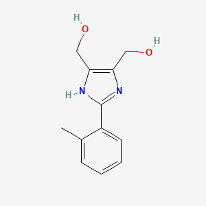 molecular formula C12H14N2O2 B8626406 [2-(2-Methylphenyl)-1H-imidazole-4,5-diyl]dimethanol CAS No. 61698-36-0