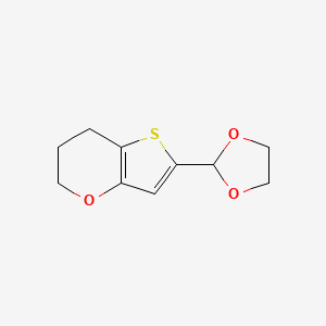 molecular formula C10H12O3S B8626421 2-(1,3-dioxolan-2-yl)-6,7-dihydro-5H-thieno[3,2-b]pyran 