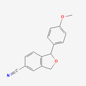 molecular formula C16H13NO2 B8626441 1-(4-Methoxyphenyl)-1,3-dihydro-2-benzofuran-5-carbonitrile 