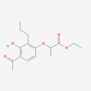 molecular formula C16H22O5 B8626478 Ethyl 2-(4-acetyl-3-hydroxy-2-propylphenoxy)propanoate CAS No. 88420-33-1